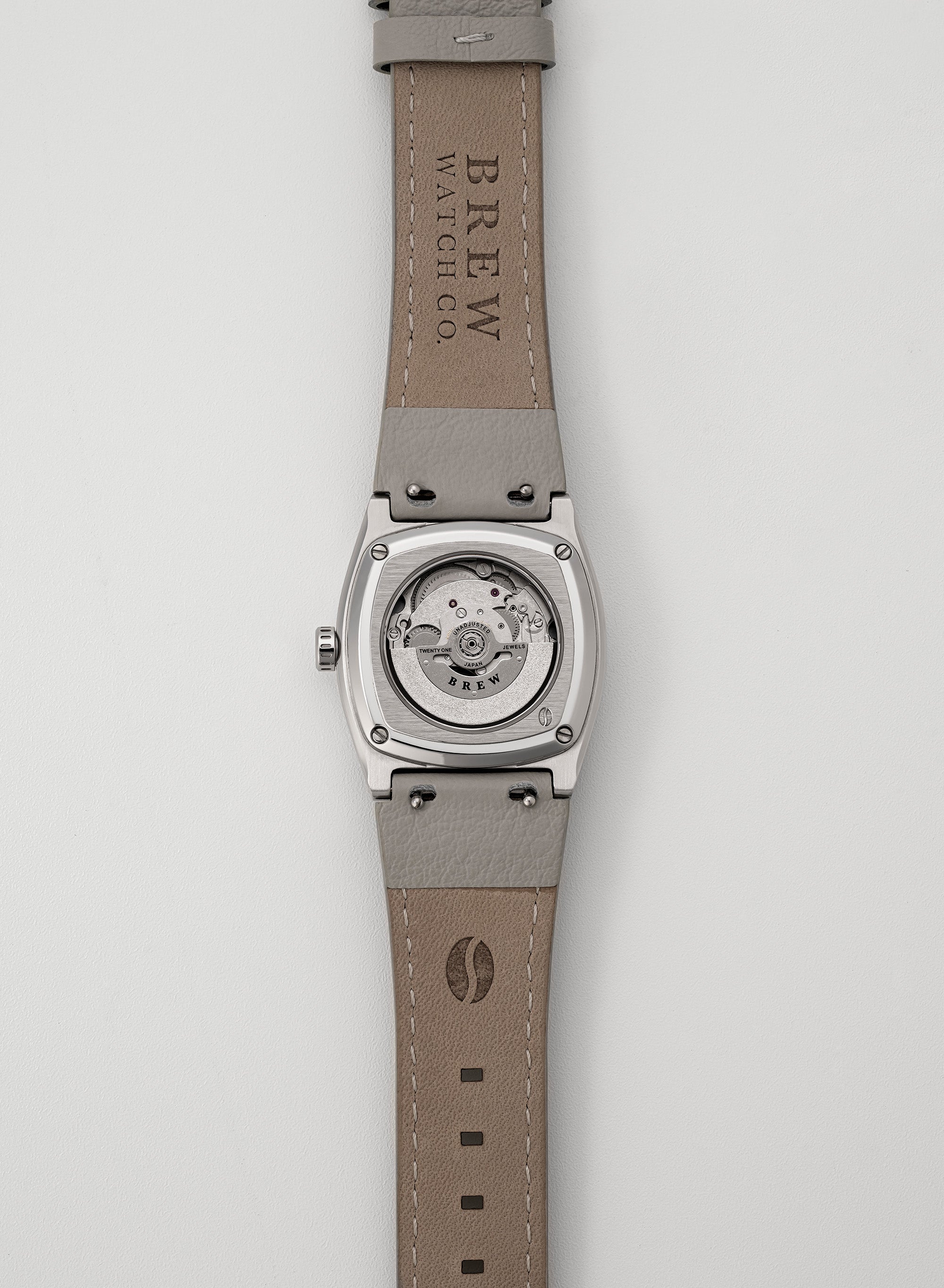 Metric Lite Leather Strap in Grey 18.00mm