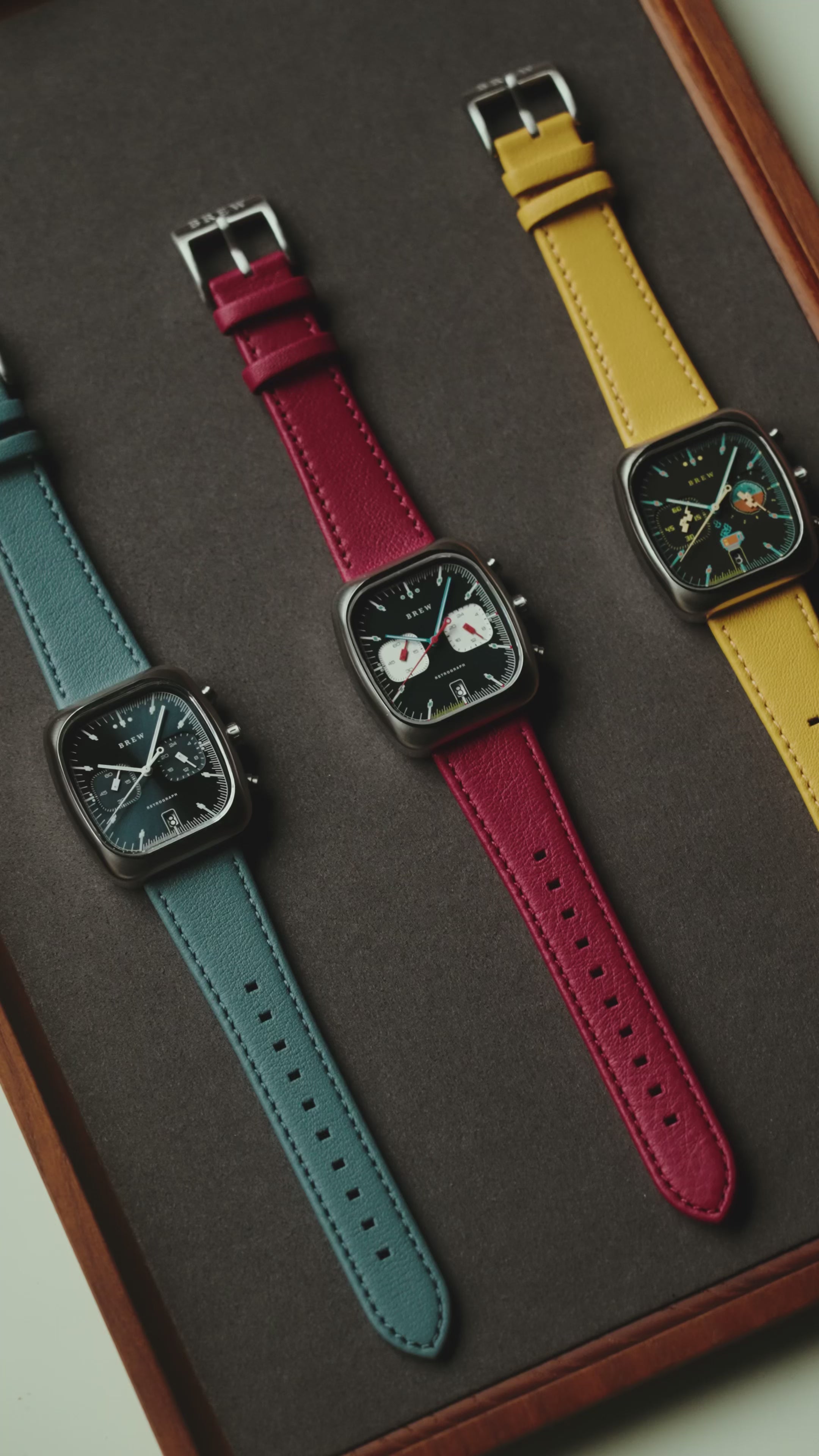 Retrograph - Leather Strap in Light Blue 22mm